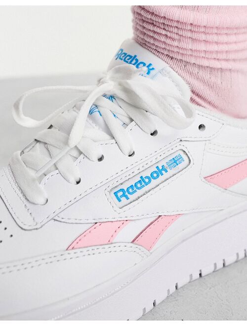 Reebok Club C Double Revenge sneakers in white with pink detail