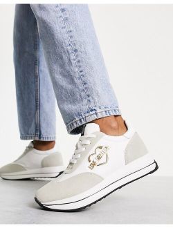 platform sneakers in white