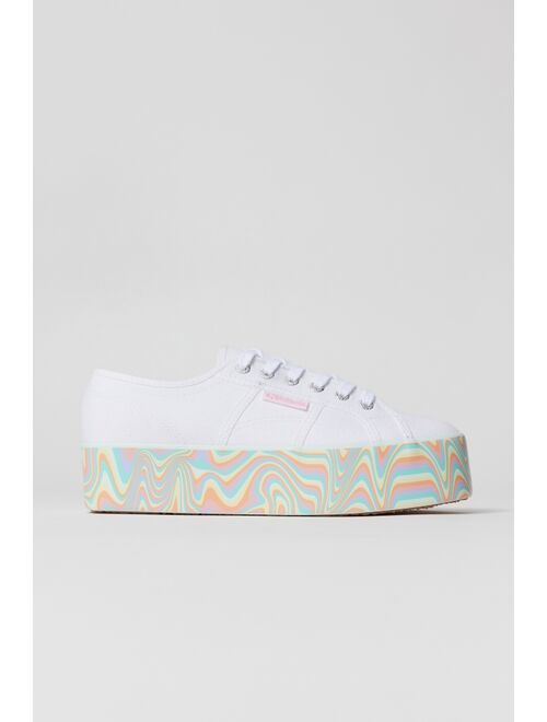 Superga 2790 Rainbow Stripe Platform Sneaker