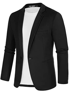 Men's Casual Sport Coat Slim Fit Lightweight One Button Blazer Jackets