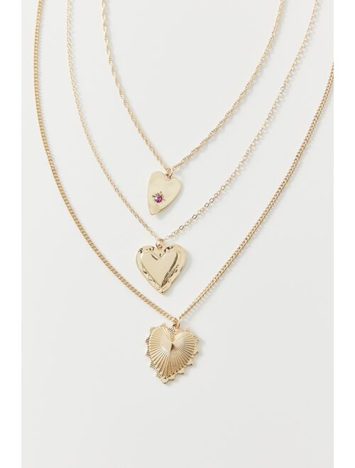 Urban Outfitters Metal Heart Layering Necklace