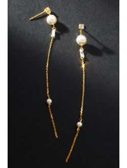 By Anthropologie Pearl-Dotted Drop Earrings