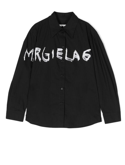 MM6 Maison Margiela Kids logo-print long-sleeve shirt
