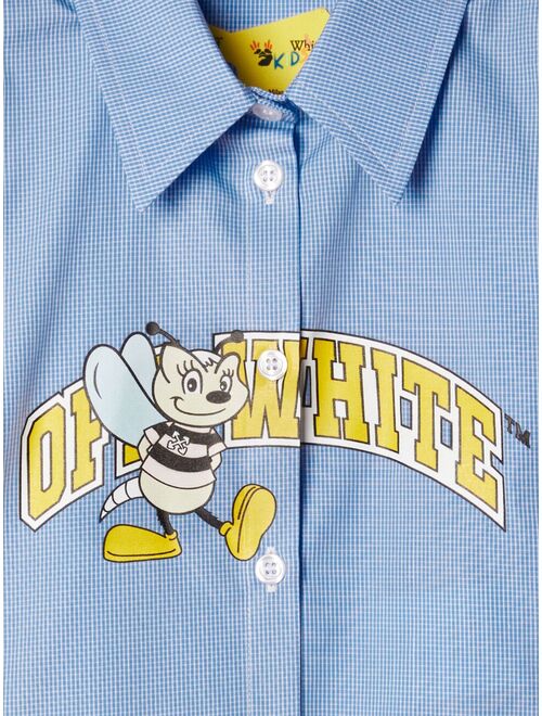 Off-White Kids college logo-print cotton shirt