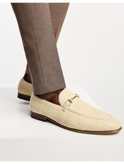 loafers in natural weave with snaffle detail