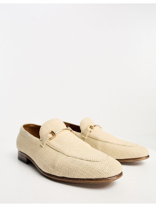 ASOS DESIGN loafers in natural weave with snaffle detail