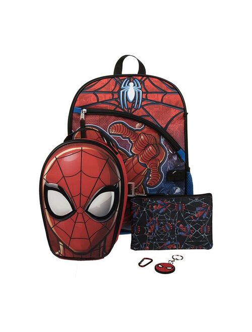 Licensed Character Kids Marvel Spider-Man 5-Piece Backpack Set Set