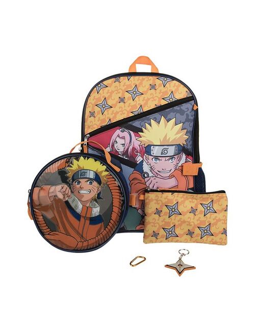 Licensed Character Kids Naruto 5-Piece Backpack Set Set