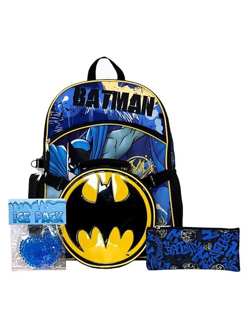 Licensed Character Kids DC Comics Batman 5-Piece Backpack Set