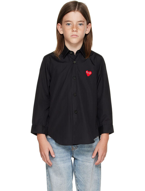 COMME DES GARCONS PLAY Kids Black Heart Patch Shirt