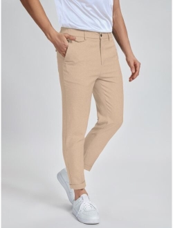 Manfinity Mode Men Solid Zipper Fly Pants