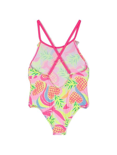 Billieblush fringe-detail pineapple-print swimsuit