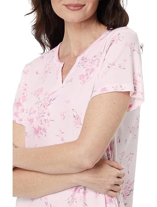 Karen Neuburger Blossom Short Sleeve Split-Neck Nightshirt