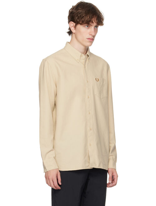 FRED PERRY Beige Embroidered Shirt