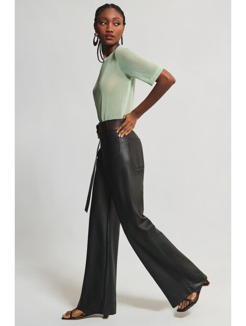 The Colette Wide-Leg Faux Leather Pants by Maeve