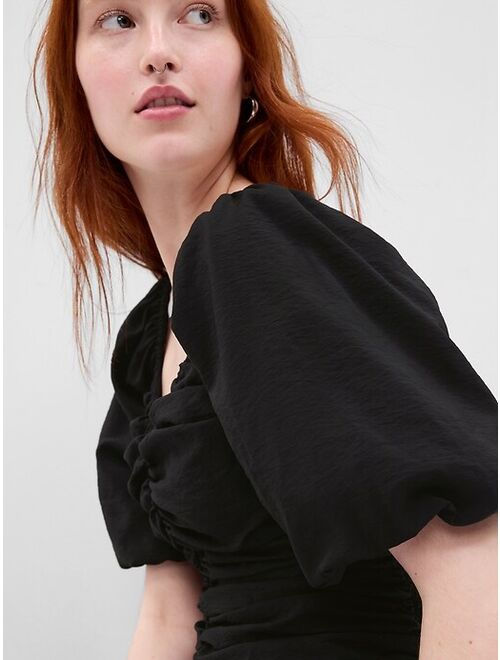 Gap Puff Sleeve Ruched Top