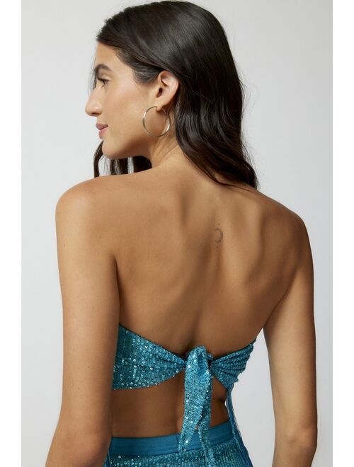 Urban outfitters EASTNWESTLABEL EastNWest Label UO Exclusive Sequin & Fringe Strapless Top