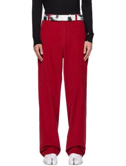 Red Four-Pocket Trousers