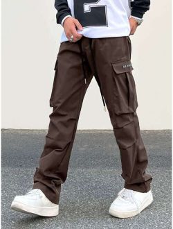 Manfinity EMRG Men Flap Pocket Drawstring Waist Cargo Pants