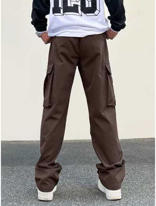 Manfinity EMRG Men Flap Pocket Drawstring Waist Cargo Pants