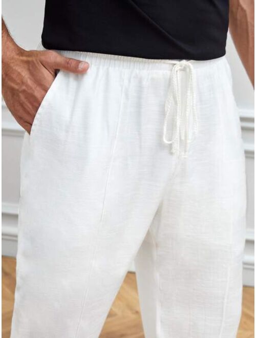 Manfinity Basics Men Solid Slant Pocket Pants