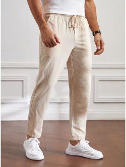 Manfinity Basics Men Cotton Drawstring Waist Pants