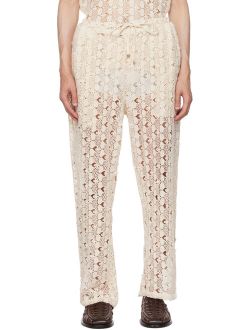 HARAGO Off-White Drawstring Trousers