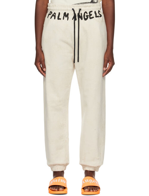 Palm Angels Off-White Faded Sweatpants