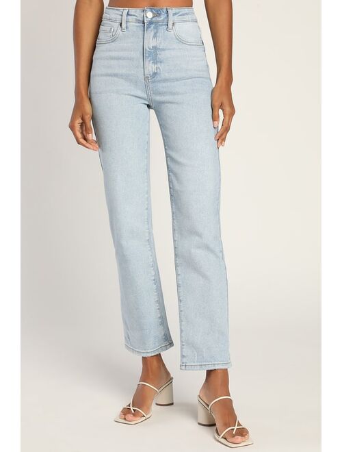 Just Black JBD Delightful Diva Light Wash Denim High Rise Straight Jeans