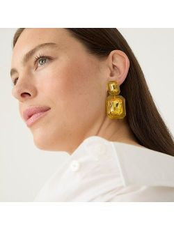 Oversized faceted-crystal drop earrings