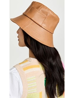 Women's Vegan Leather Wave Bucket Hat