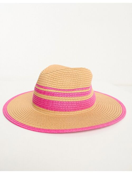 South Beach fedora printed hat in hot pink