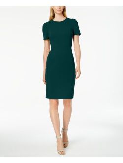 Women's Round-Neck Short-Sleeve Sheath Dress