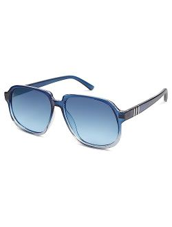 Retro Vintage Square Polarized Sunglasses for Women Men 70s Stylish Oversized Sunnies SJ2272