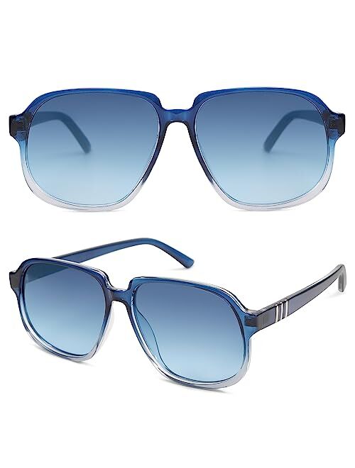 SOJOS Retro Vintage Square Polarized Sunglasses for Women Men 70s Stylish Oversized Sunnies SJ2272