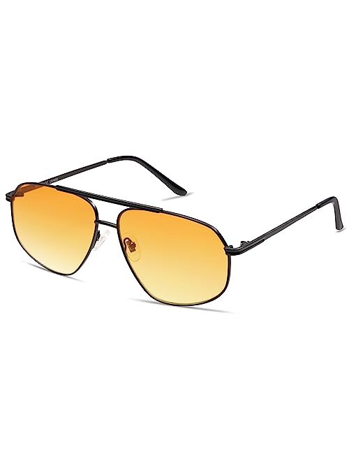 SOJOS Classic Retro Hexagonal Aviator Sunglasses for Women Men Vintage Polygon Sunnies SJ1200