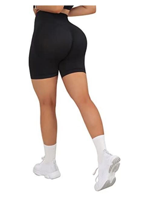 SUUKSESS Women Seamless Booty Shorts Butt Lifting High Waisted Workout Shorts
