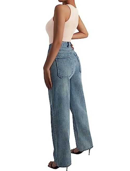 SUUKSESS Women Ribbed Sexy Bodysuit Halter Sleeveless Padded One Piece Tank Top