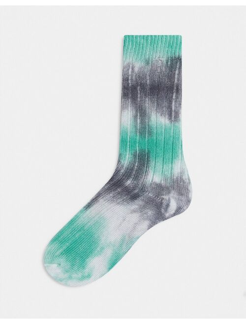 ASOS DESIGN ribbed boot sock in tie dye