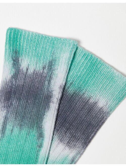 ASOS DESIGN ribbed boot sock in tie dye