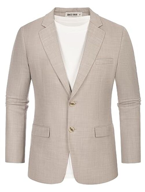 GRACE KARIN Men's Casual Blazer Sport Coat Lightweight 2 Button Business Suit Jackets
