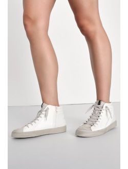 Shu Shop Rooney Off White Snake Embossed High Top Sneakers