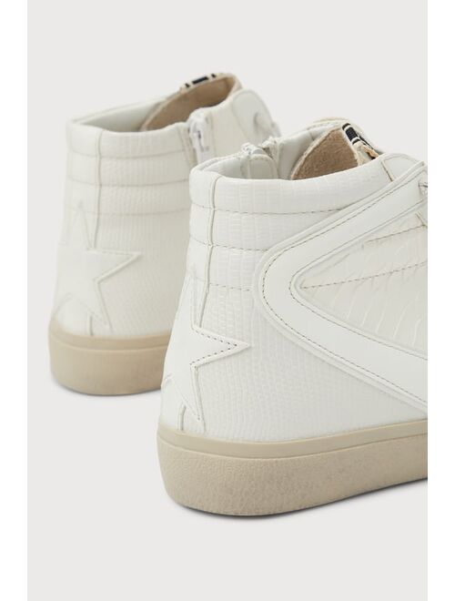 Shu Shop Rooney Off White Snake Embossed High Top Sneakers
