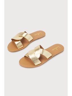 Carlyn Gold Slide Sandals