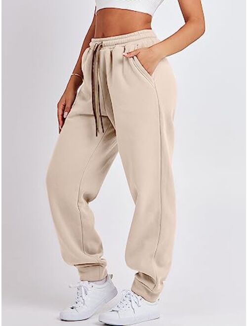ANRABESS Women Sweatpants Baggy High Waist Fleece Athletic Jogger Pant Trousers Y2K Teen Girls