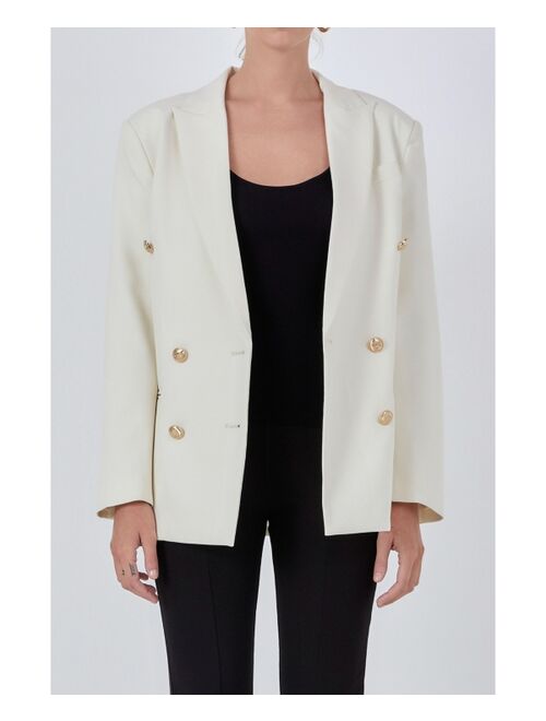 ENDLESS ROSE Women's Double Breasted Suit Blazer