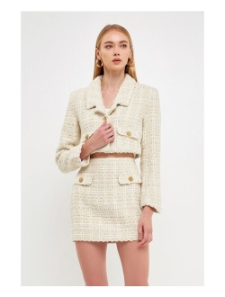 Women's Cropped Tweed Jacket