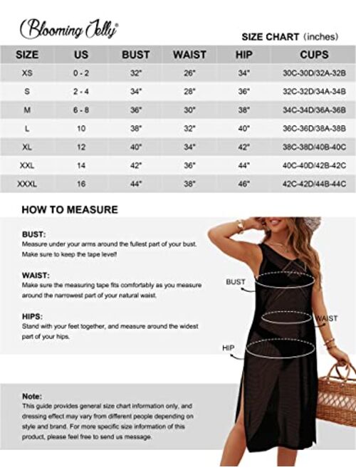 Blooming Jelly Women's Swimsuit Coverup Crochet Beach Cover Up Dress Sexy V Neck Bathing Suit Cover Ups for Swimwear