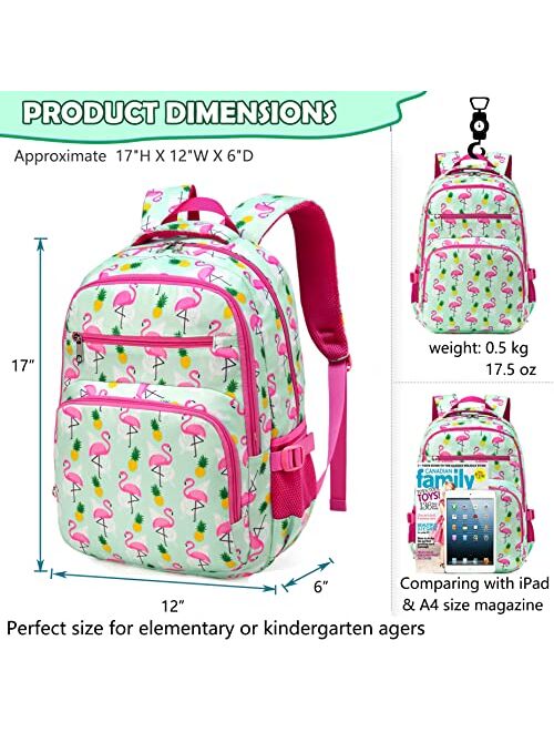 BLUEFAIRY Girls Backpack with Lunch Box for Kids School Elementary Middle School Book Bags Set for Teens Waterproof Lightweight Durable Travel Gifts Mochila Para Ninas 2p