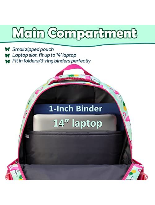 BLUEFAIRY Girls Backpack with Lunch Box for Kids School Elementary Middle School Book Bags Set for Teens Waterproof Lightweight Durable Travel Gifts Mochila Para Ninas 2p